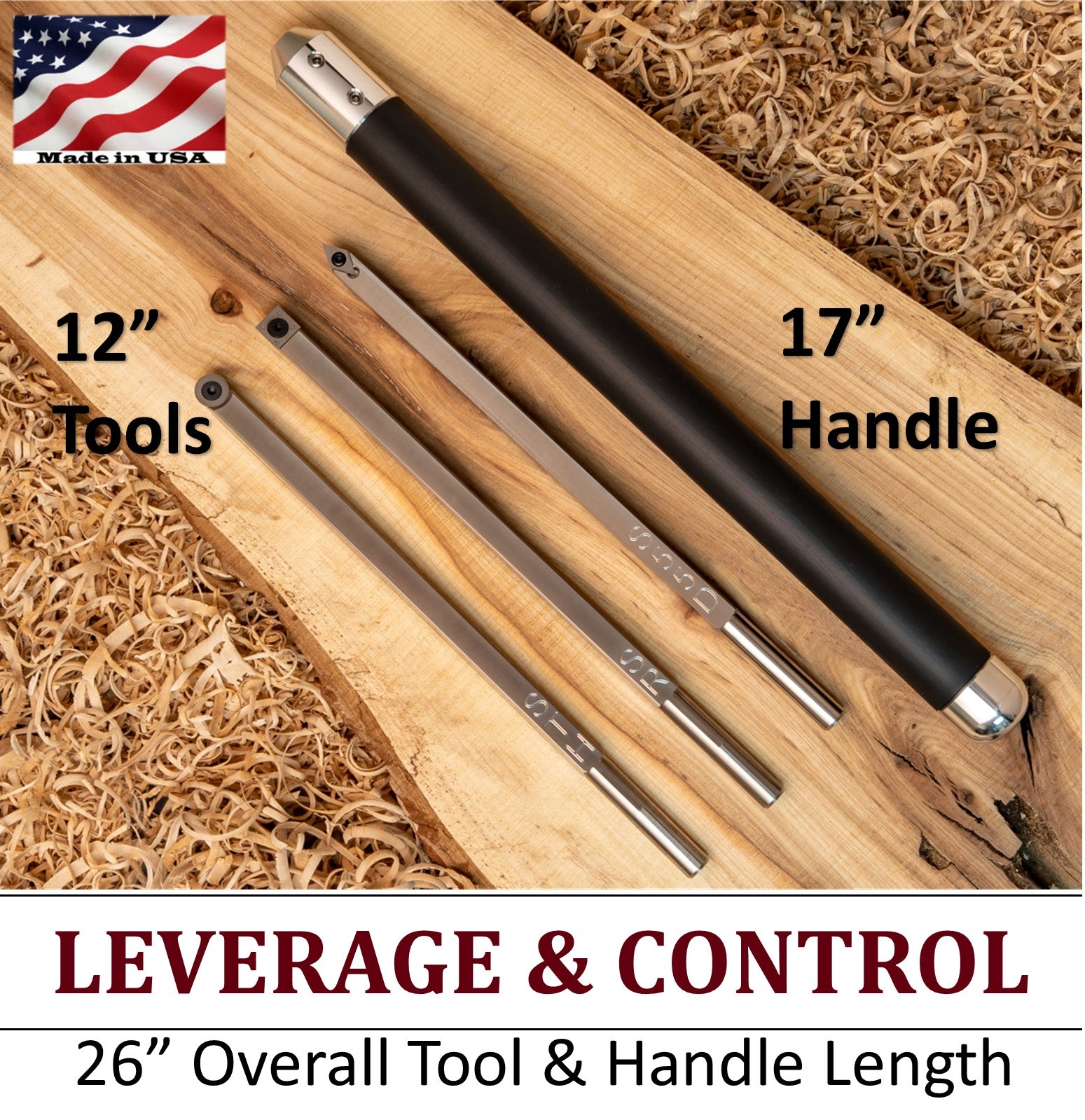 3 Carbide Tools - Rougher, Hollower and Detailer each with a Foam Grip Handle - 26.5 Overall