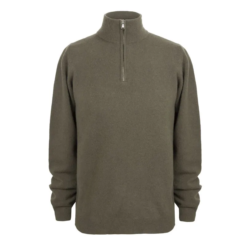 Alan Bilzerian Private Label Felted Merino 1/2 Zip Sweater