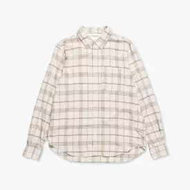 Algot Relaxed Textured Check Shirt - Oatmeal