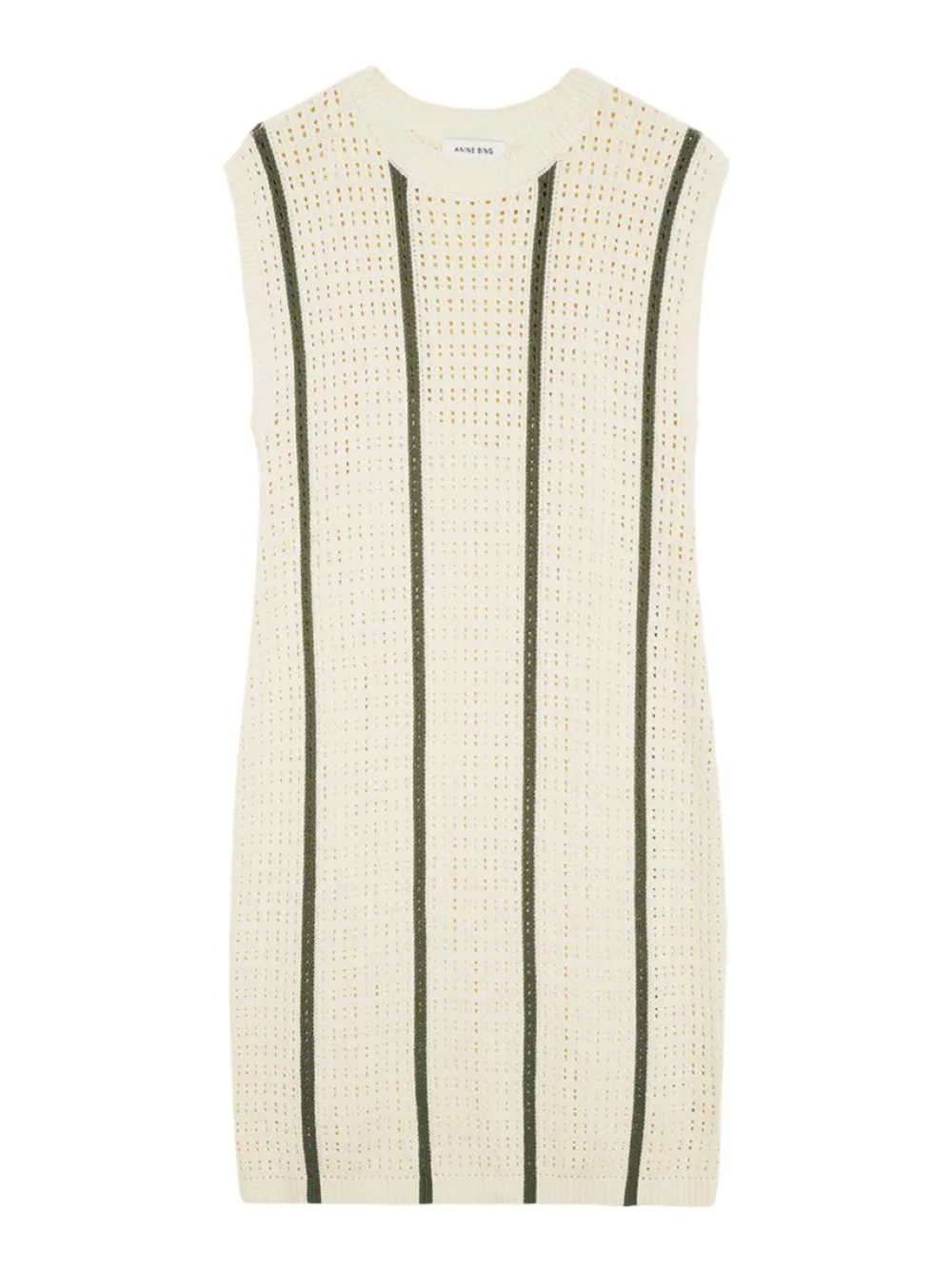 Anine Bing Laine Dress in Ivory/Army Green Stripe