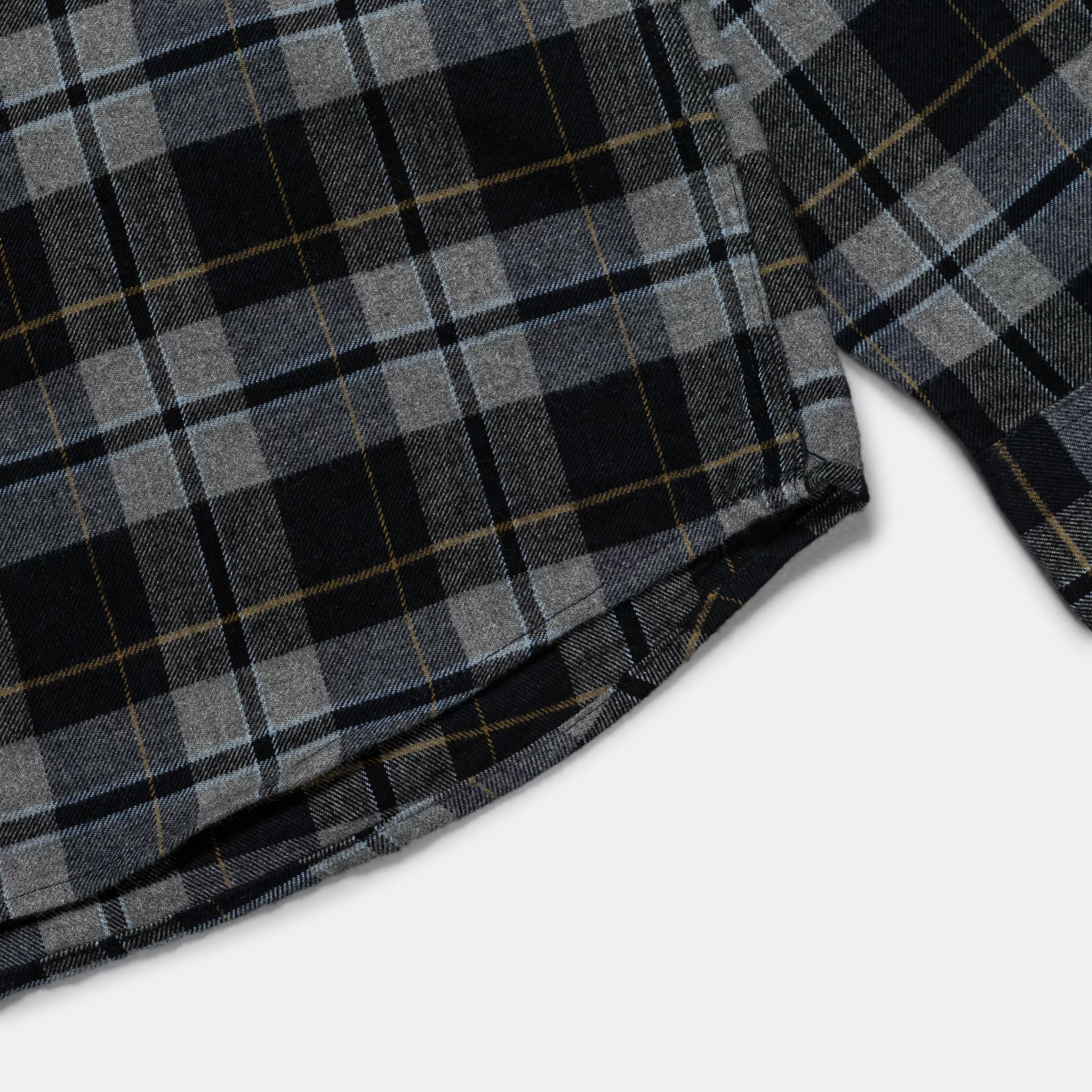 Anton Brushed Flannel Check - Medium Grey