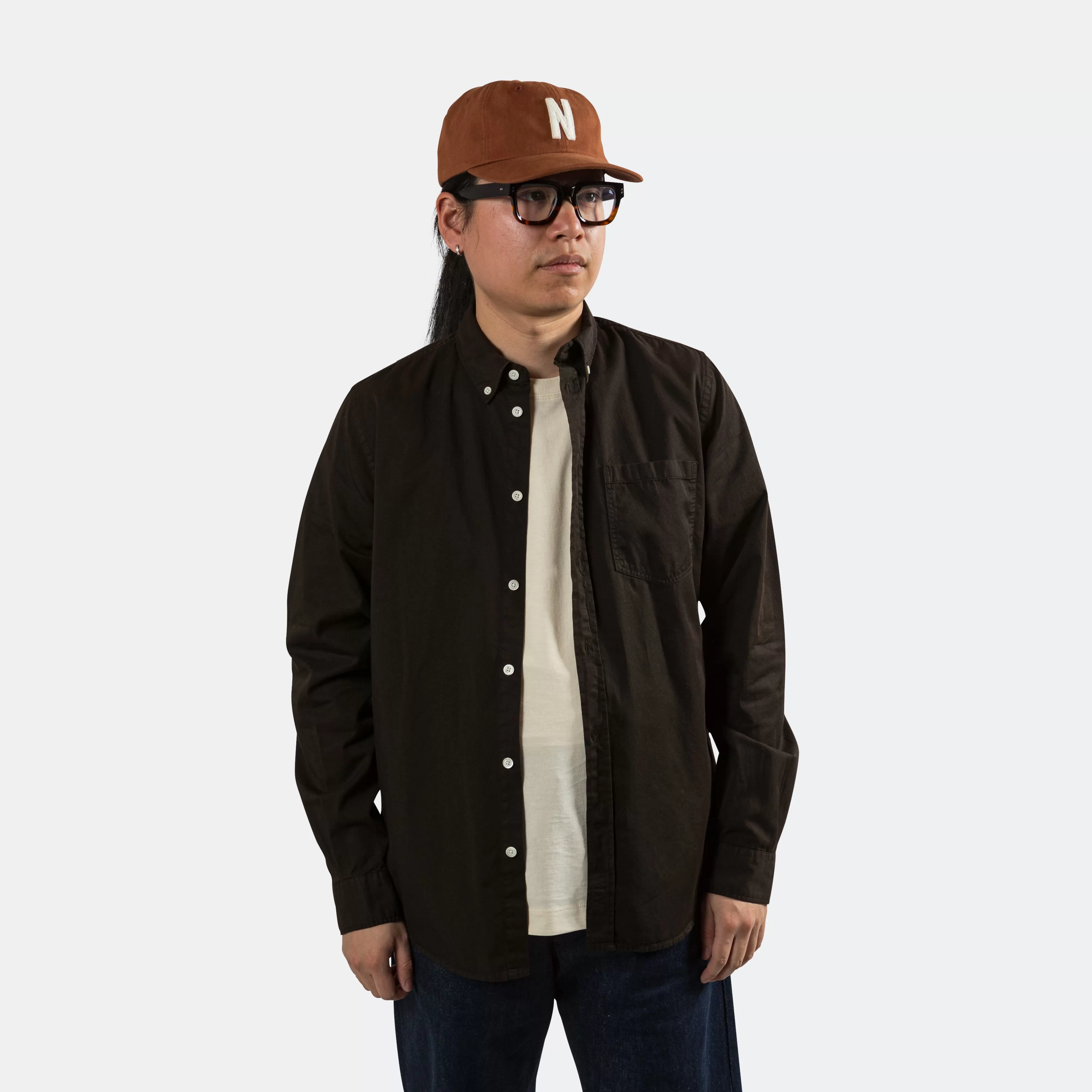 Anton Light Twill Shirt - Espresso