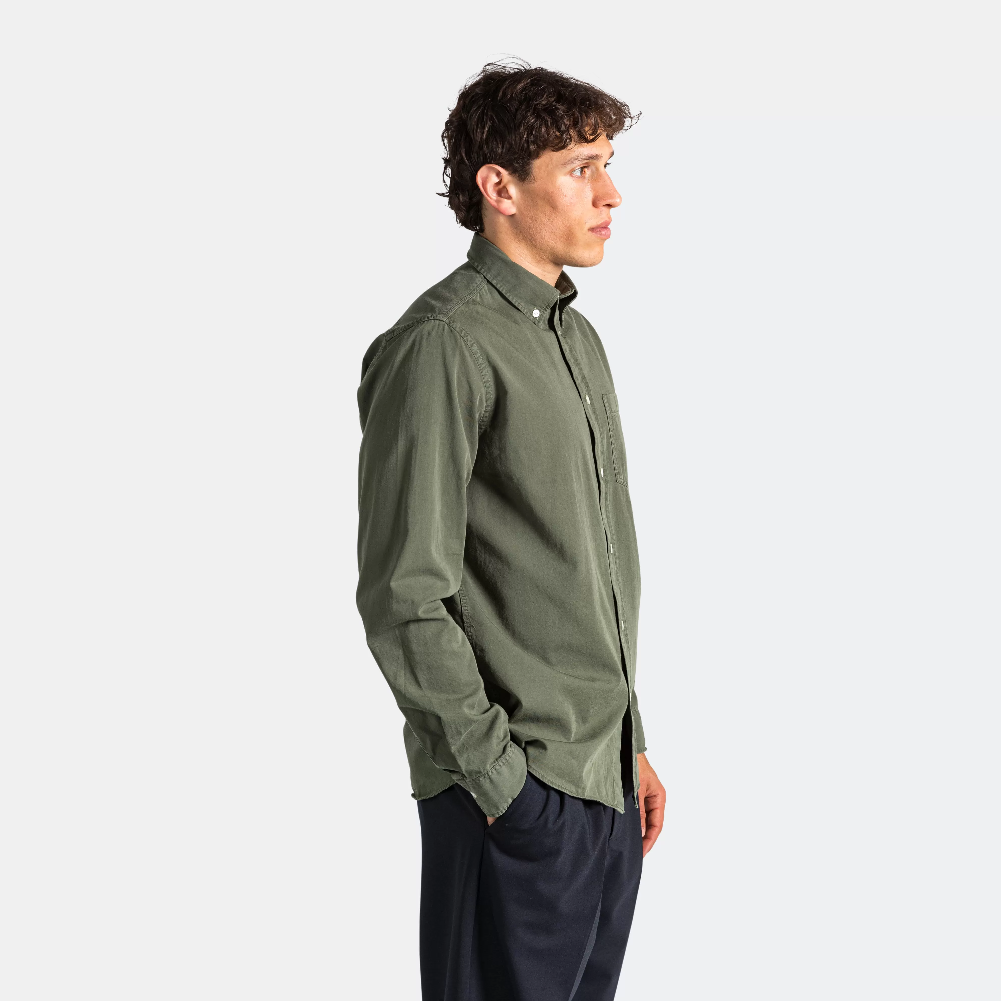 Anton Light Twill Shirt - Spruce Green