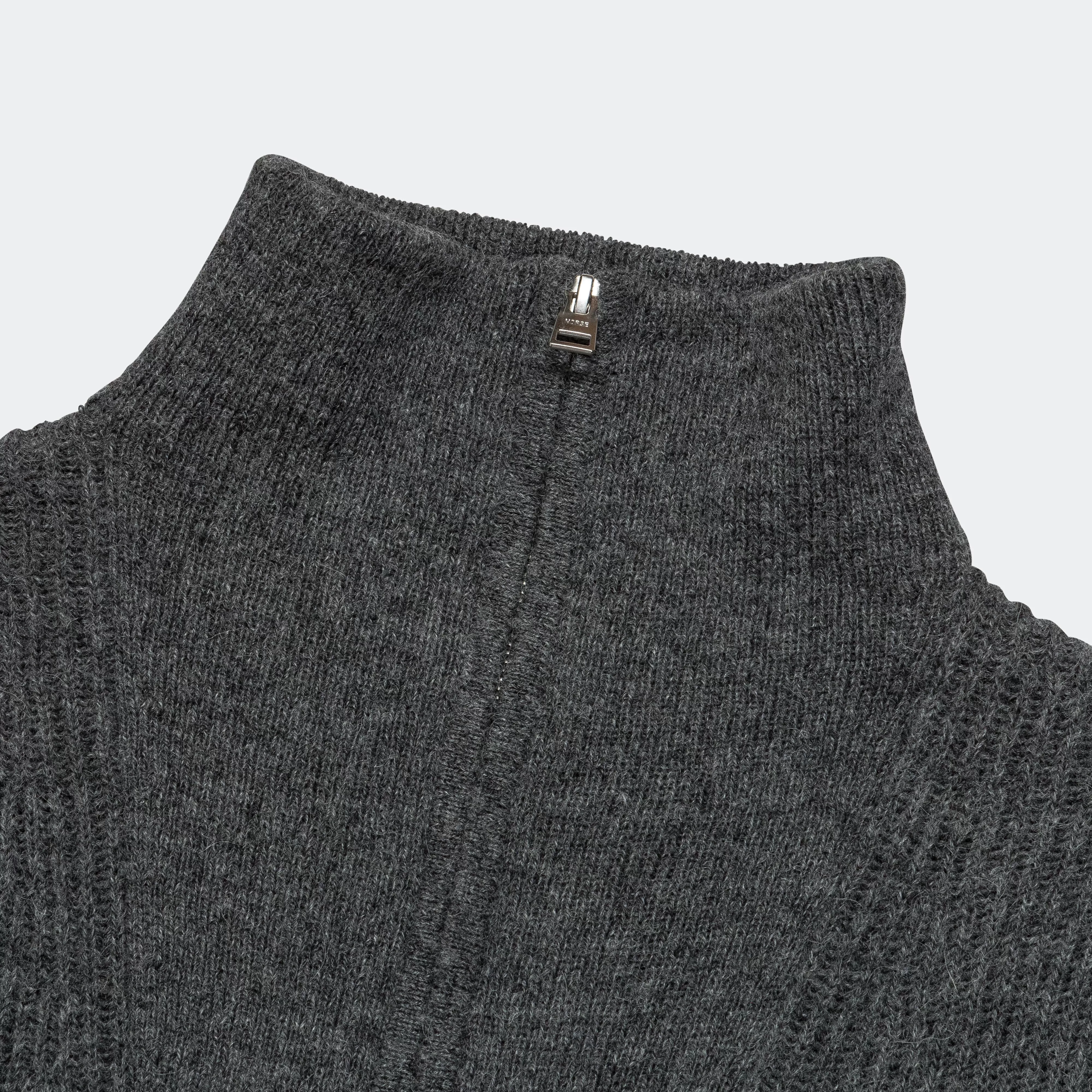 Arild Alpaca Half Zip Sweater - Grey Melange