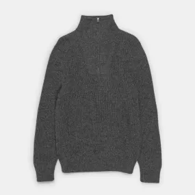 Arild Alpaca Half Zip Sweater - Grey Melange