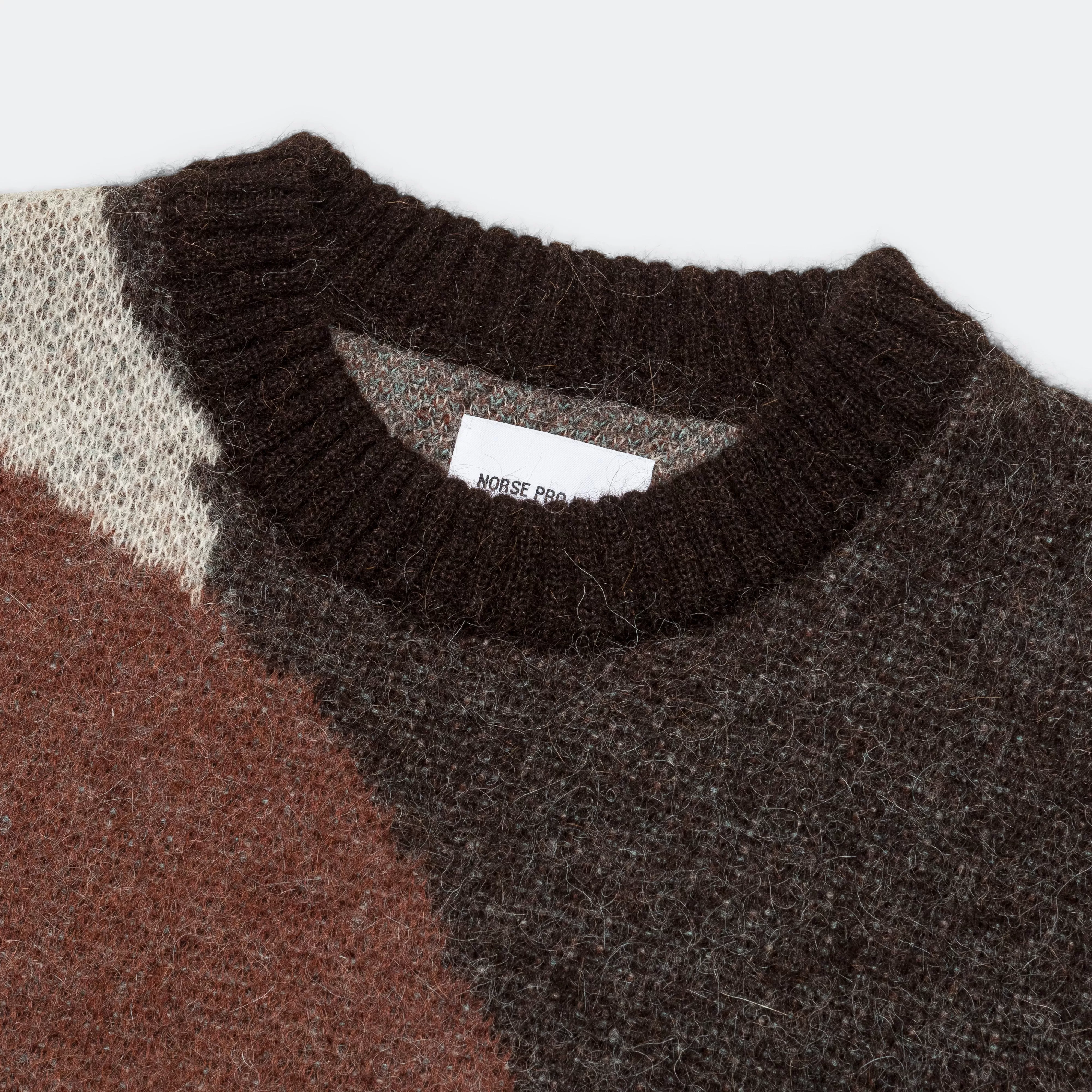 Arild Alpaca Mohair Jacquard Sweater - Espresso