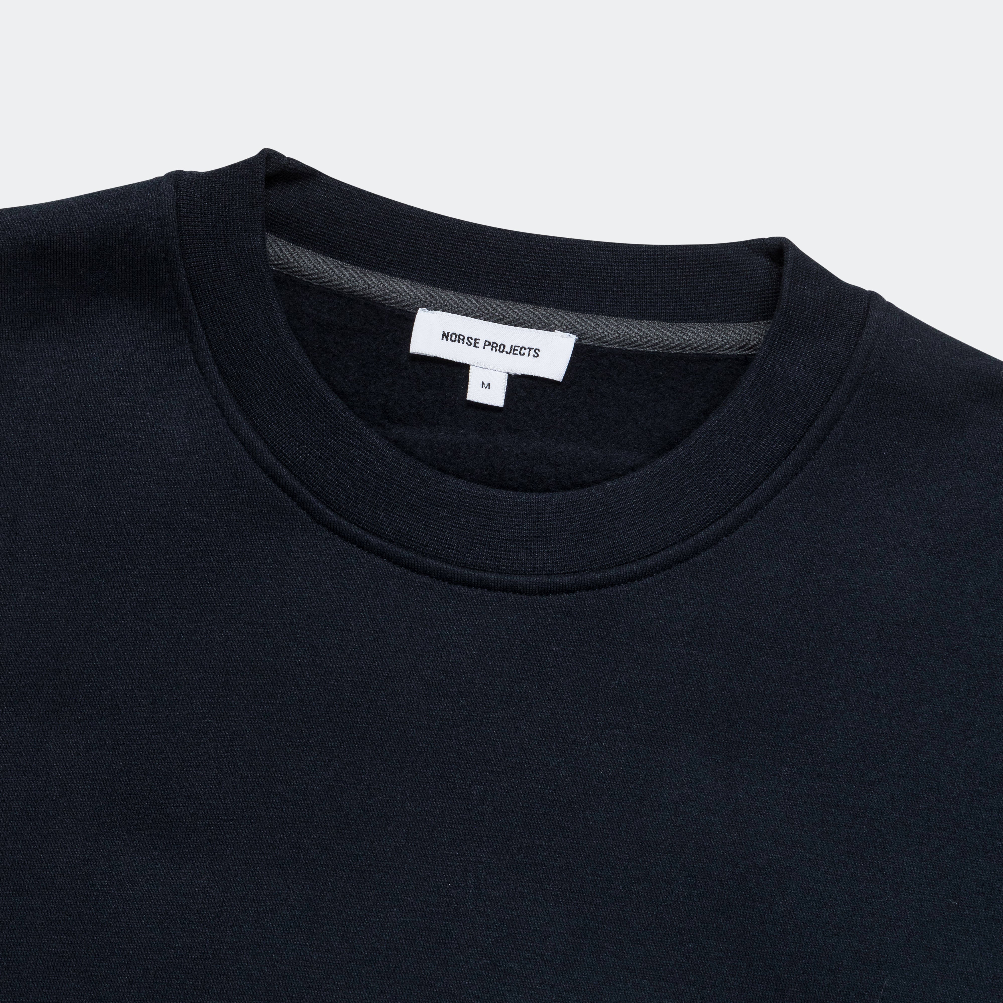 Arne Brushed Crew - Dark Navy