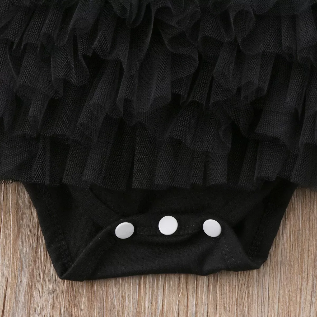 Baby Girl Black Romper Dress + Headband