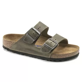 BIRKENSTOCK UNISEX Arizona Soft Footbed Oiled Leather (Faded Khaki - Regular Fit)