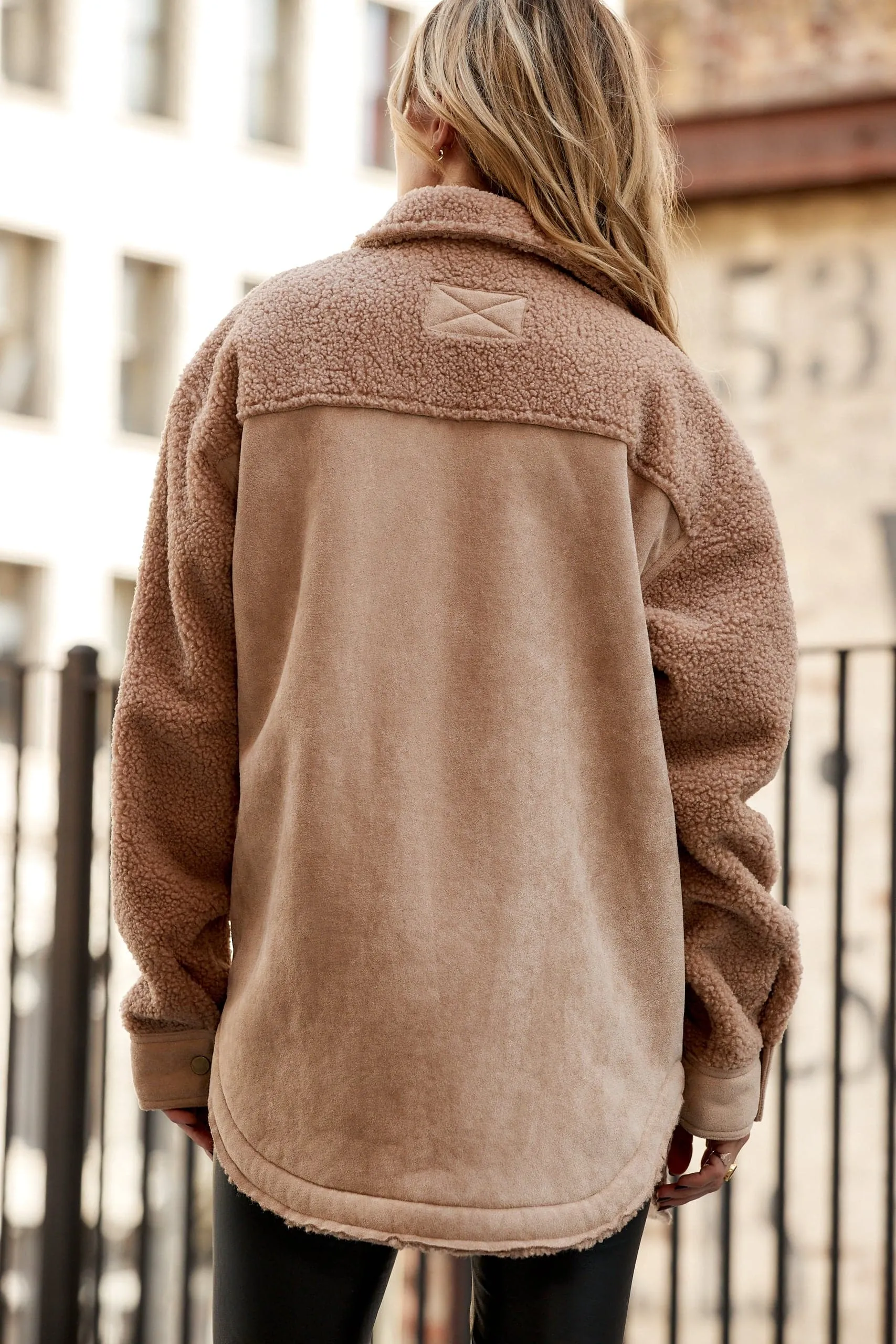 Bobbi Tan Suede Sherpa Jacket