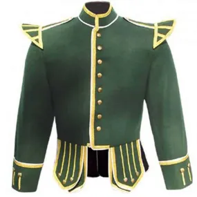 Buy Green Doublet Piper Kilt Jacket with Gold Trim - Jackets for Men 006 | Kilt and Jacks