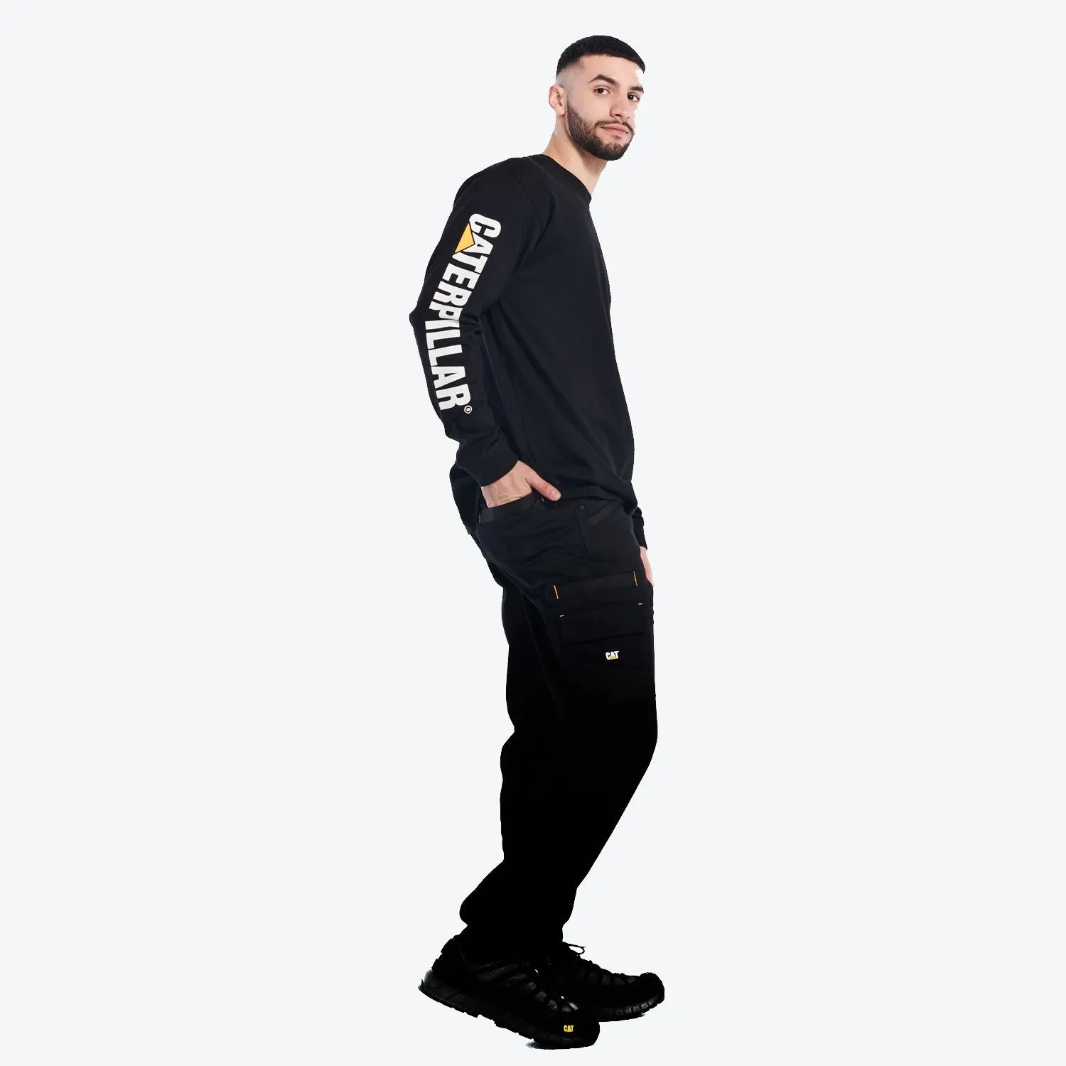 CAT Men's Trademark Banner Long Sleeve Tee