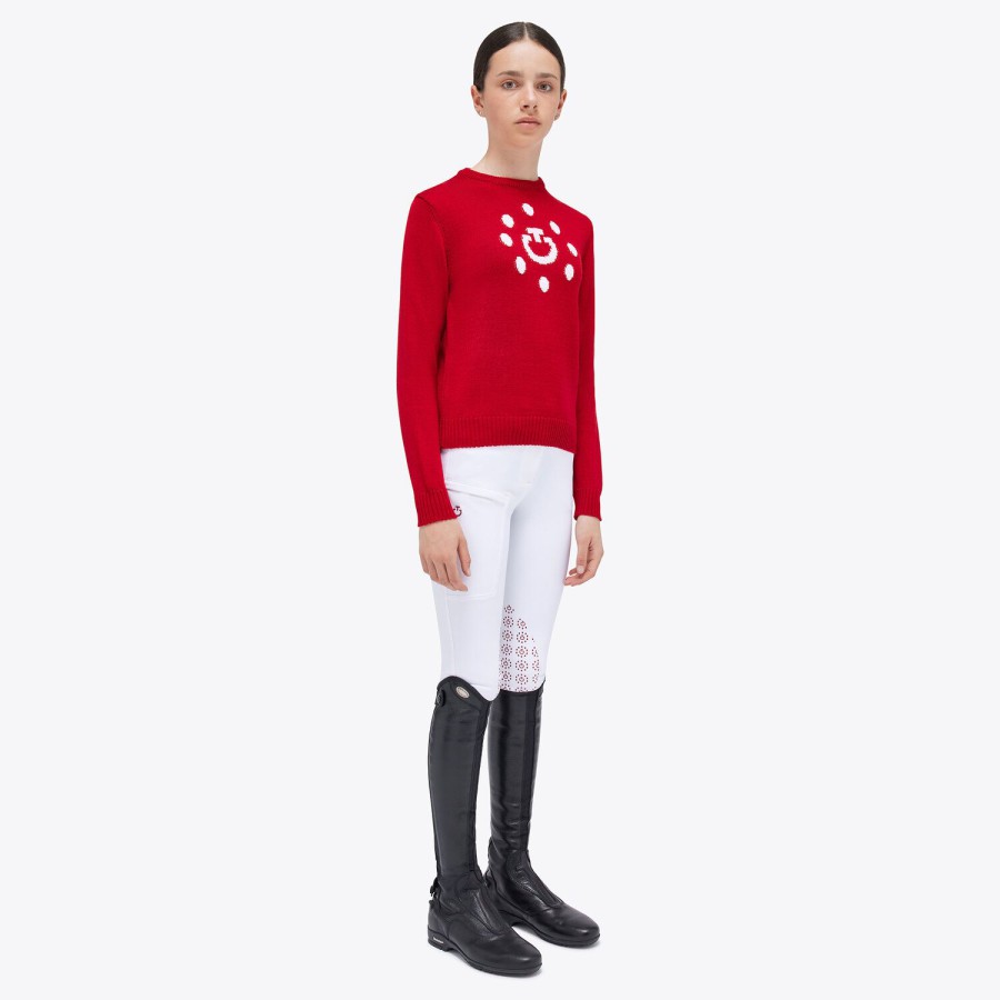 Cavalleria Toscana Holiday girls sweater 3600 Red