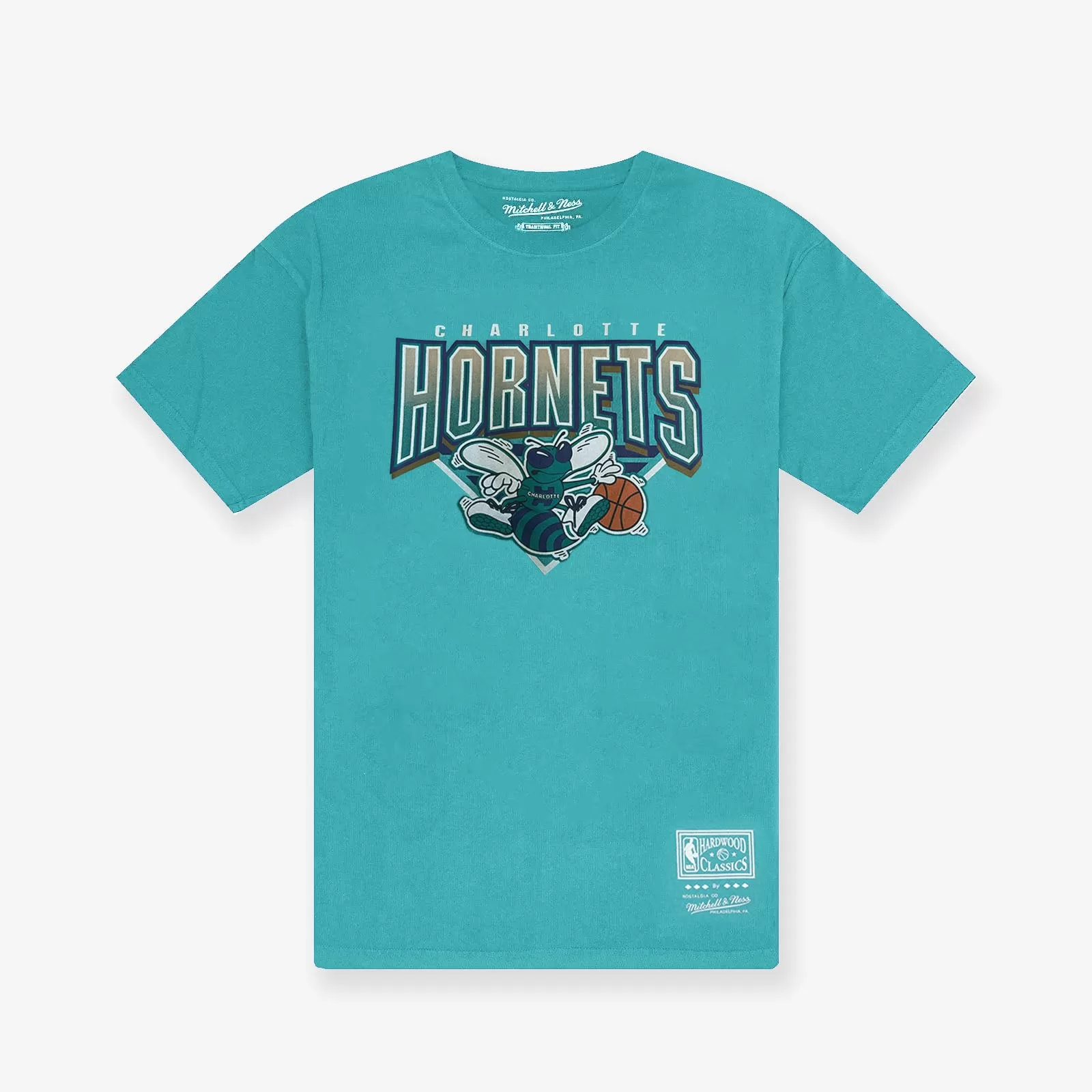 Charlotte Hornets Metallic Shadow Tee - Faded Teal