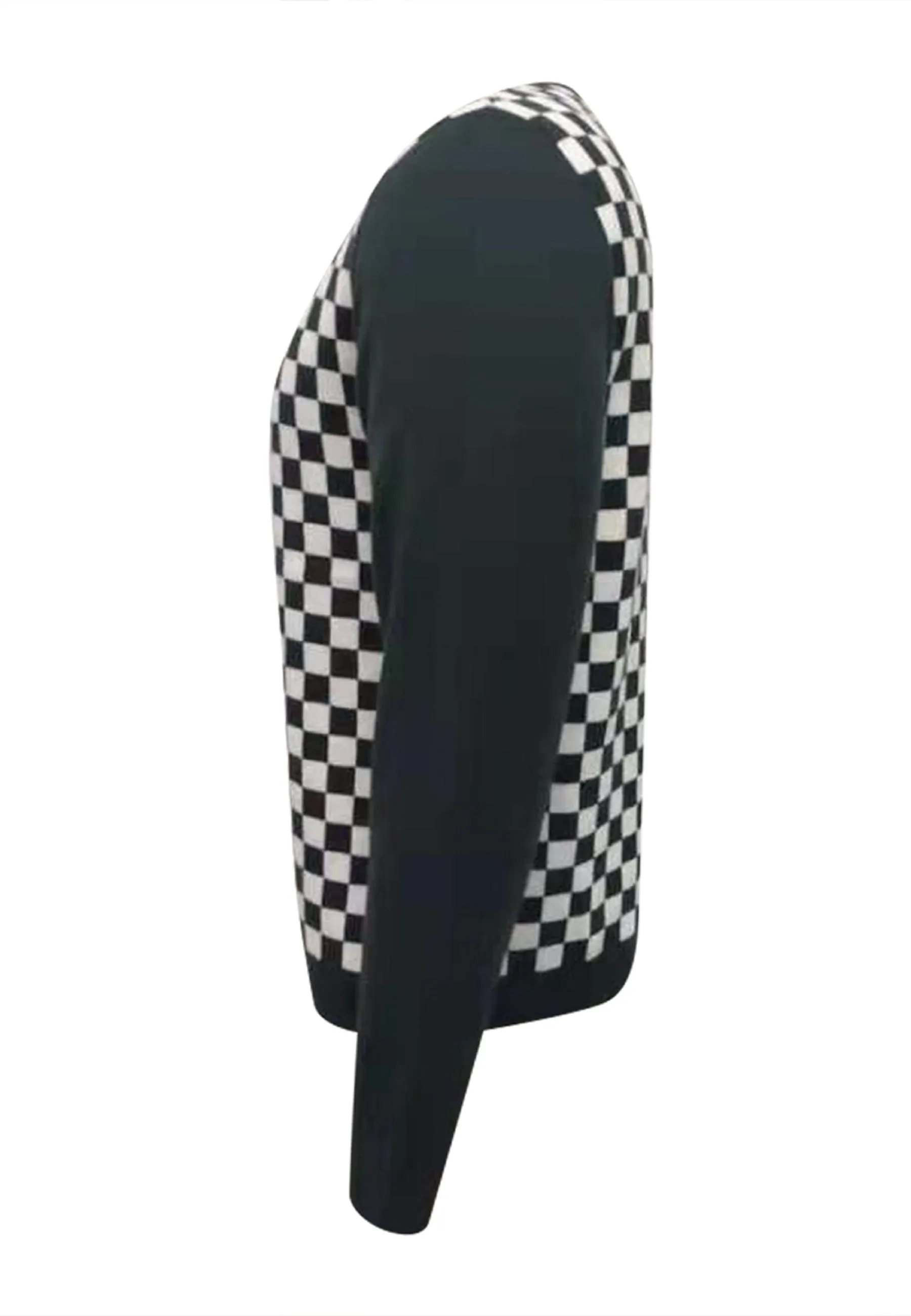 Checker Print Cashmere Merino Sweater