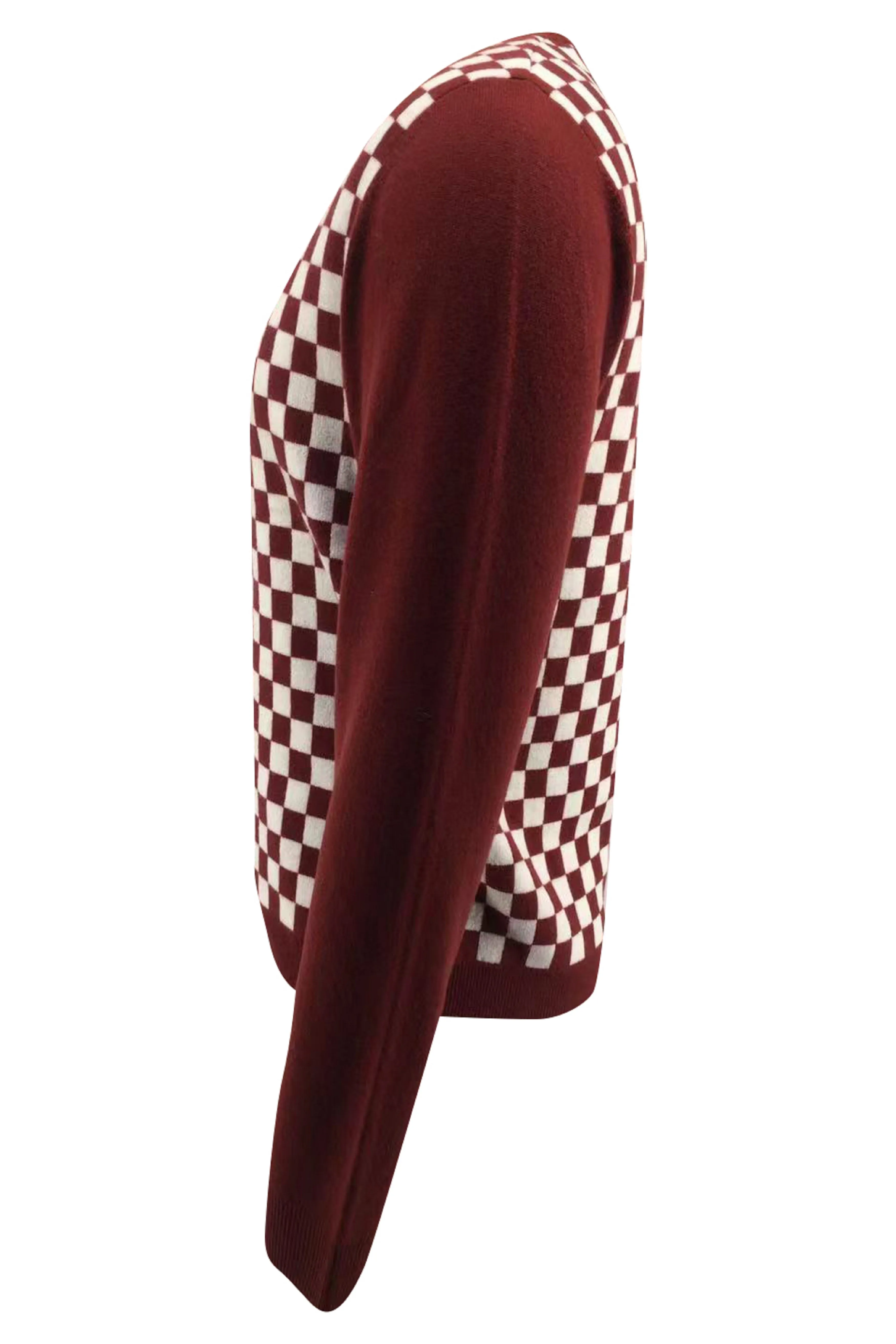 Checker Print Cashmere Merino Sweater