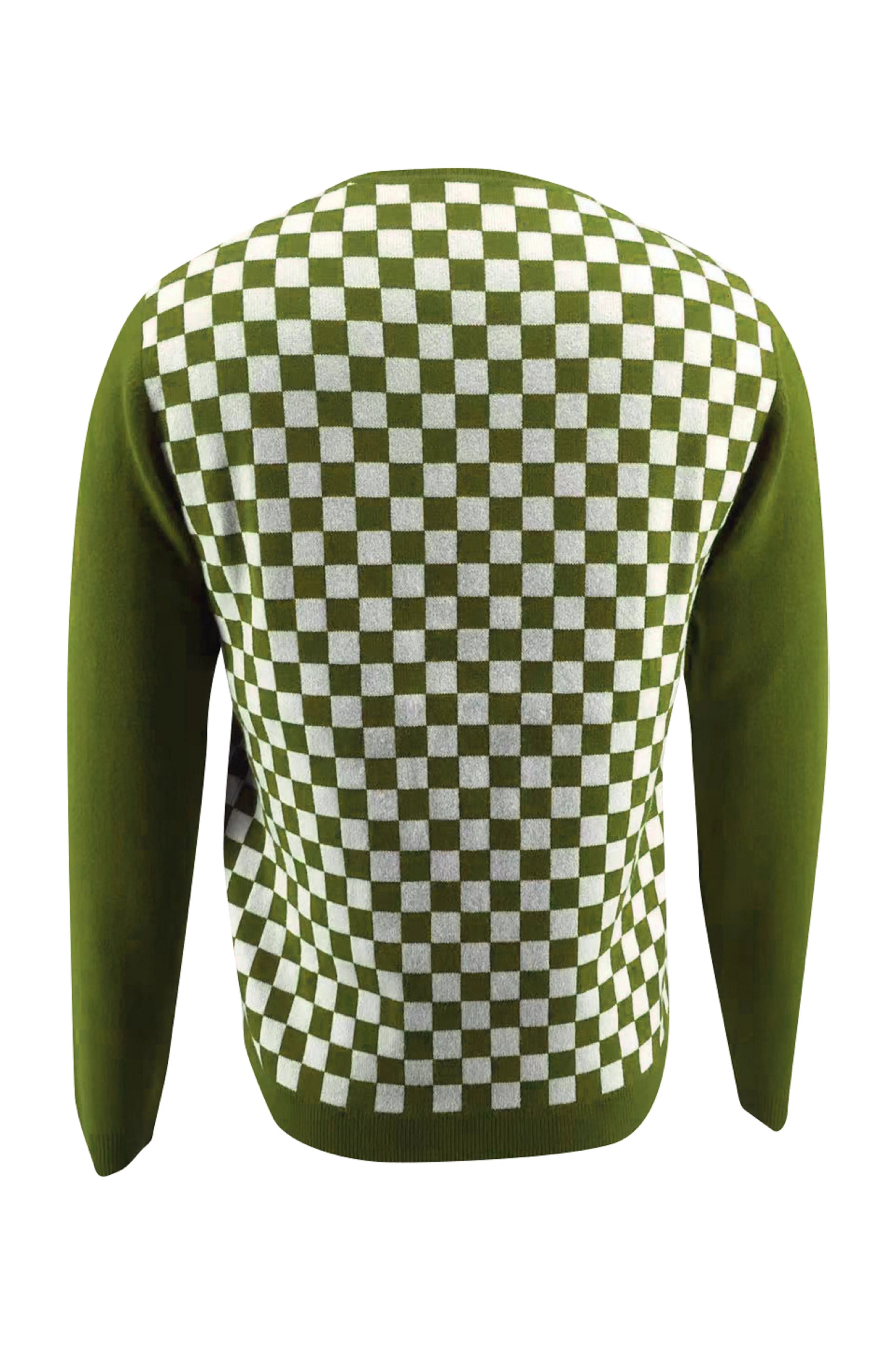 Checker Print Cashmere Merino Sweater