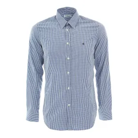 COTTON CHECK SHIRT NAVY/IVORY