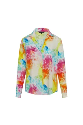 Daria French Cuff Silk Blouse - Rainbow Moodboard