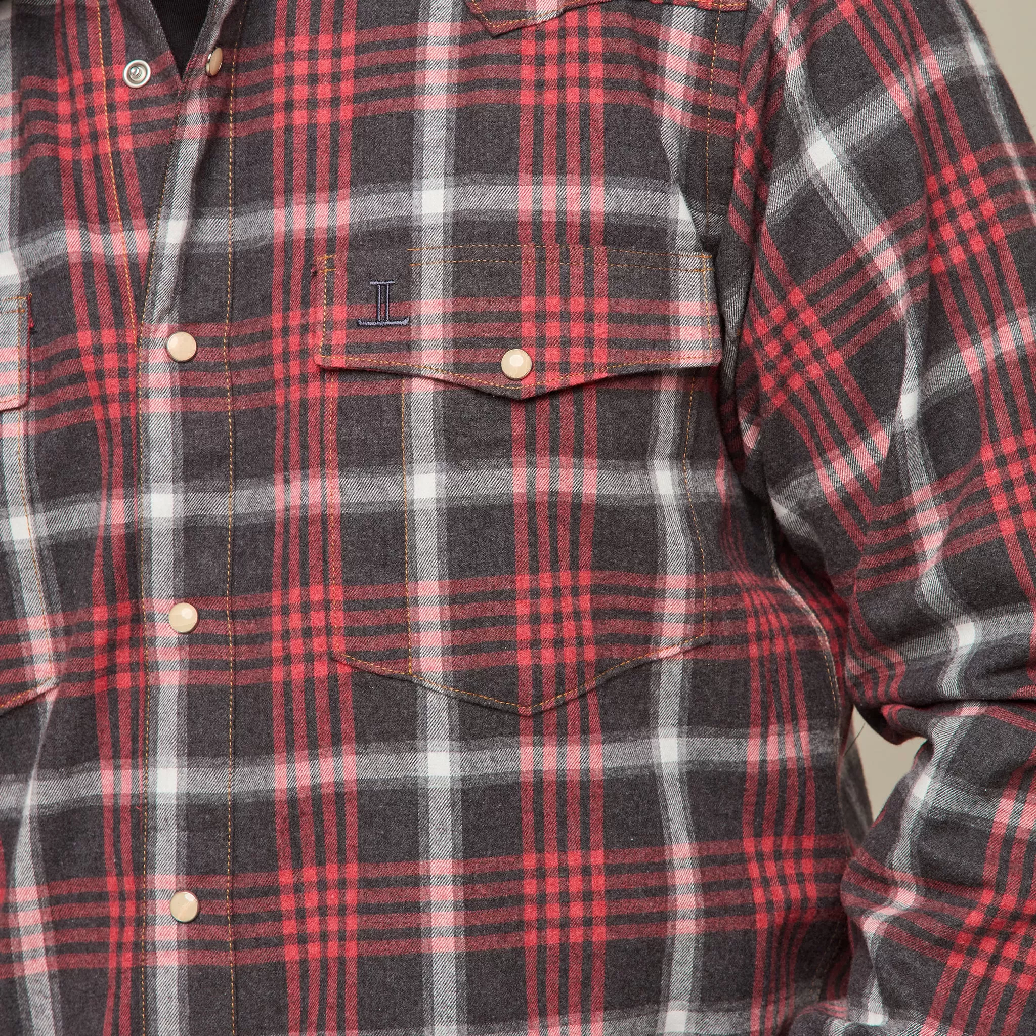 Denver Flannel :: Red/Grey