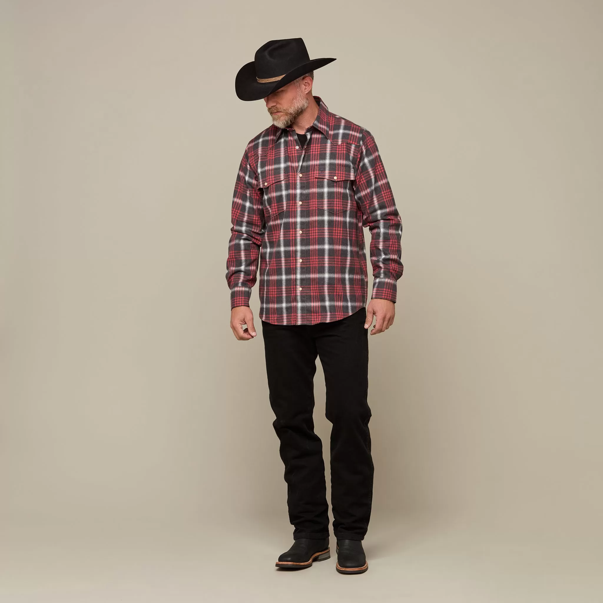 Denver Flannel :: Red/Grey