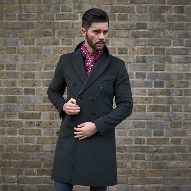 Double Breasted Wool 'Pine Marl' Overcoat' The Portland'