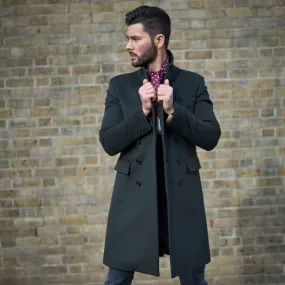 Double Breasted Wool 'Pine Marl' Overcoat' The Portland'