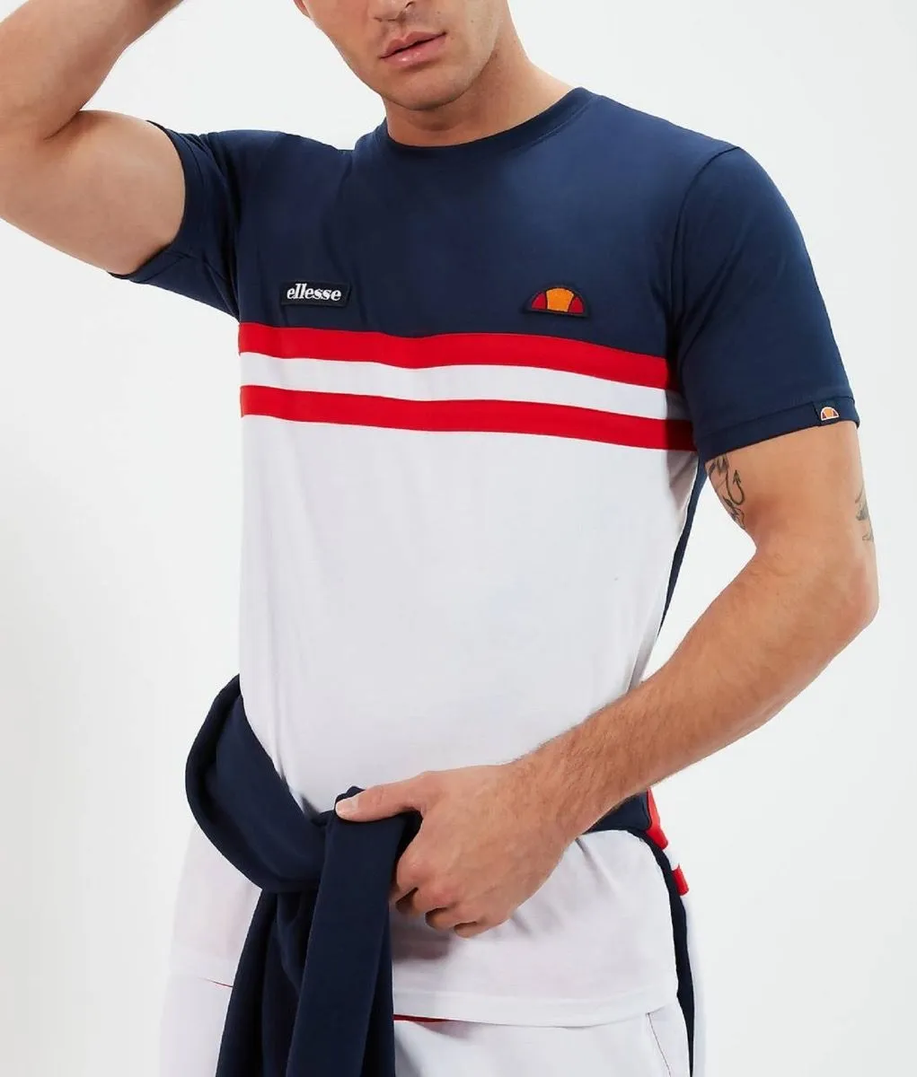 Ellesse Venire Logo Crew Neck T-Shirt Navy/Red/White