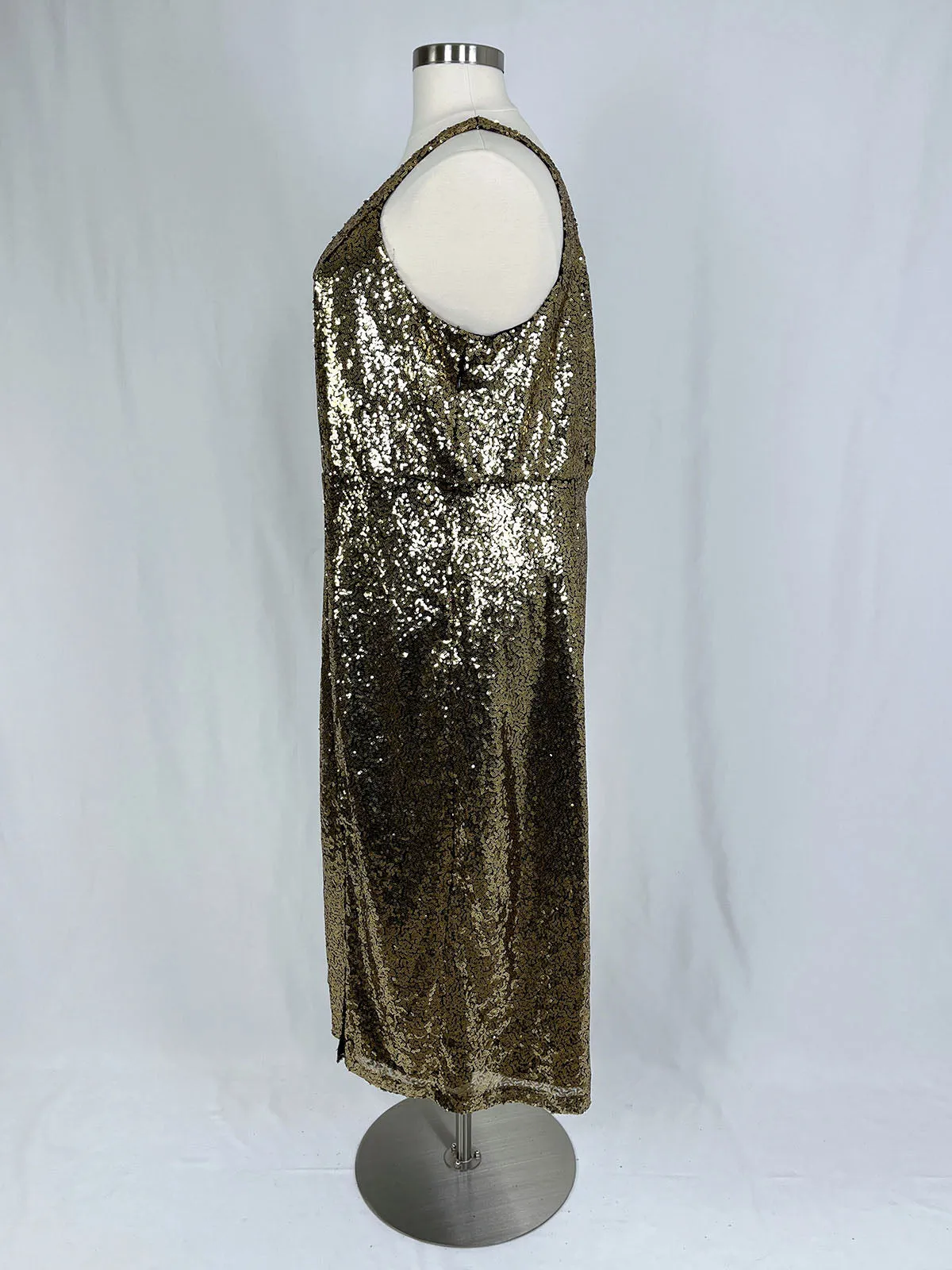 eloquii Size 26 Gold Sequined Dress NWT