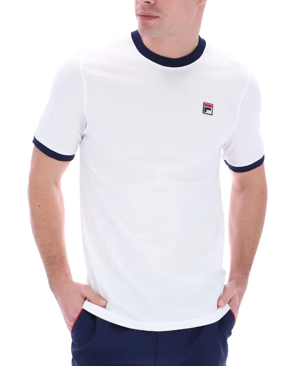 Fila Marconi Logo Crew Neck T-Shirt White/Navy