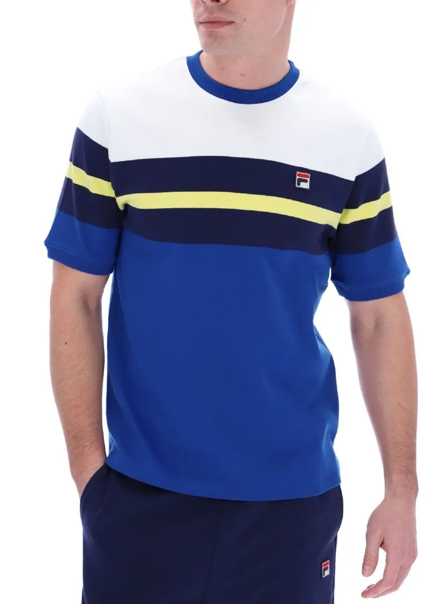 Fila Pedro Colour Blocked Crew Neck T-Shirt Bright Blue