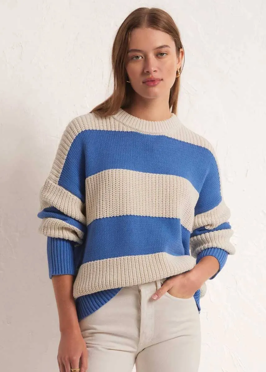 Fresca Stripe Sweater - Blue Isle