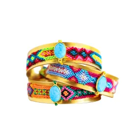 Friendship Cuff in Turquoise Silk Multi