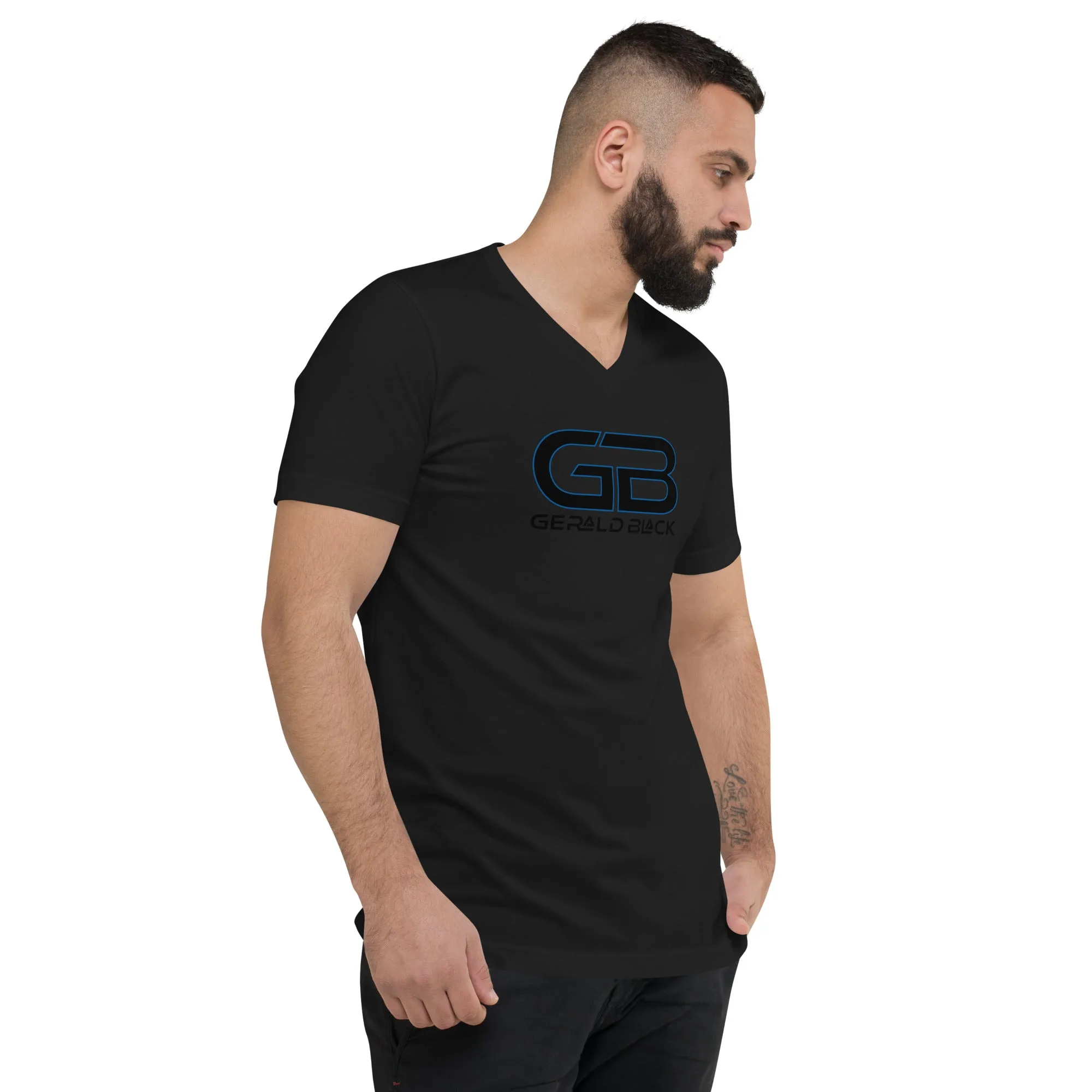 Gerald Black Signature Unisex Short Sleeve V-Neck T-Shirt BlkBL