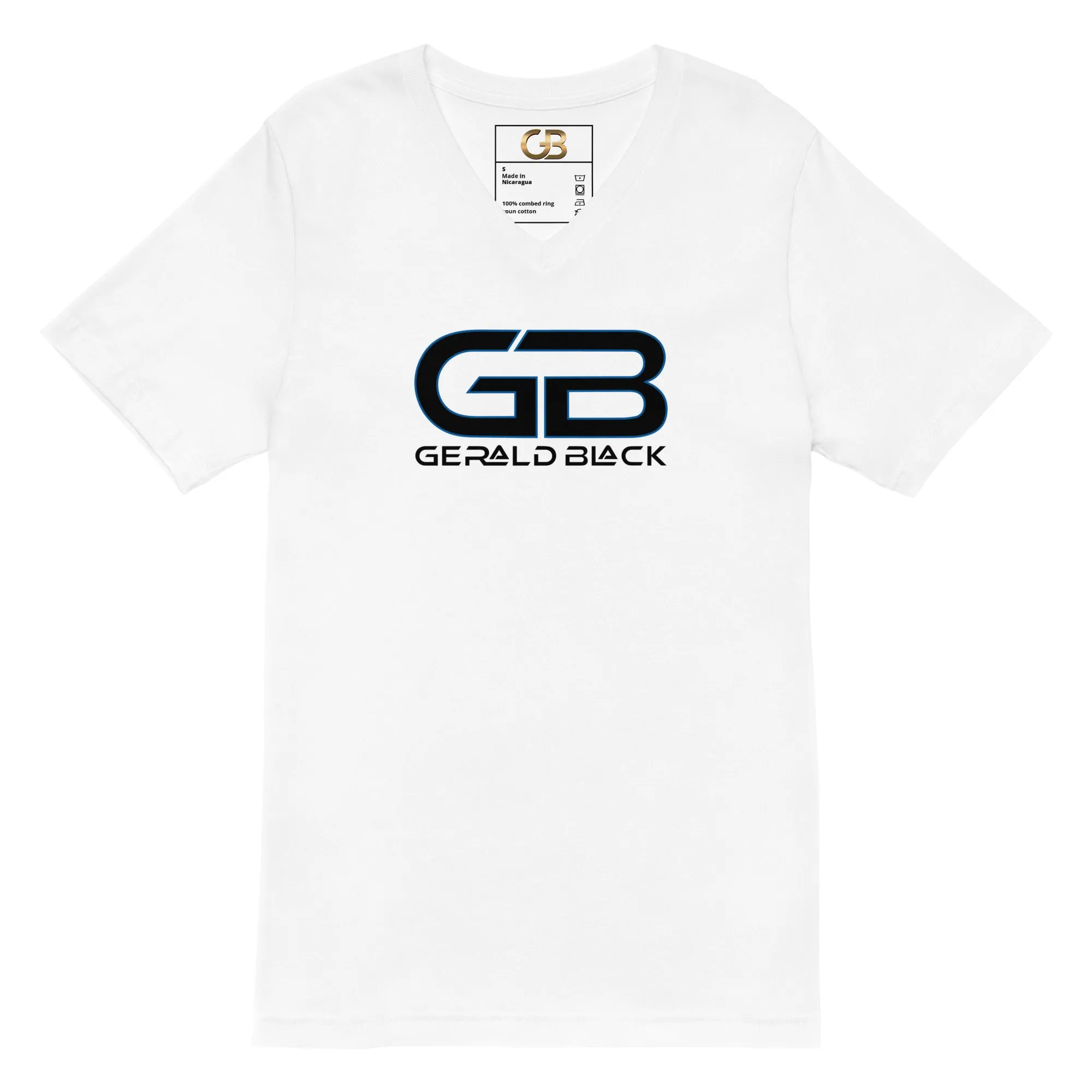 Gerald Black Signature Unisex Short Sleeve V-Neck T-Shirt BlkBL