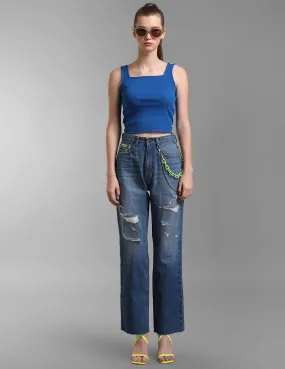 High Rise Straight Fit Denim