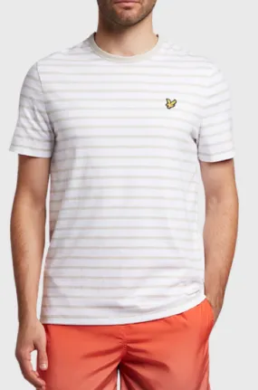 Lyle & Scott Breton Stripe Crew Neck T-Shirt Light Mist