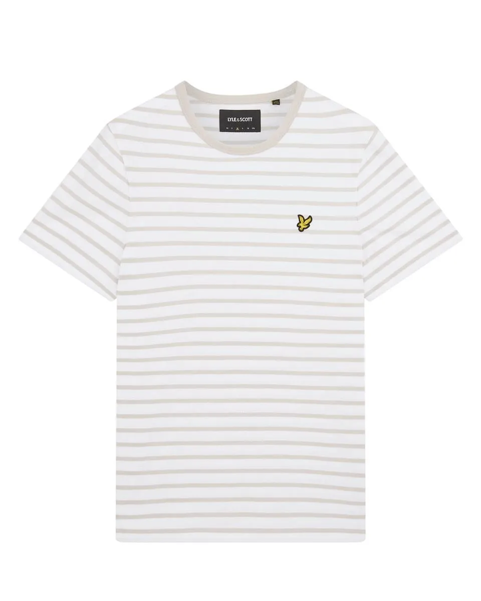 Lyle & Scott Breton Stripe Crew Neck T-Shirt Light Mist