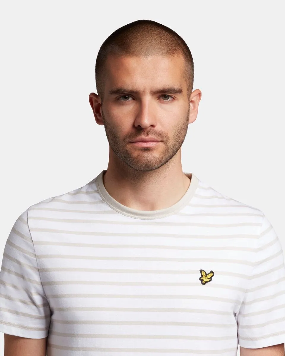 Lyle & Scott Breton Stripe Crew Neck T-Shirt Light Mist