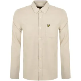 Lyle And Scott Flannel Long Sleeve Shirt Beige