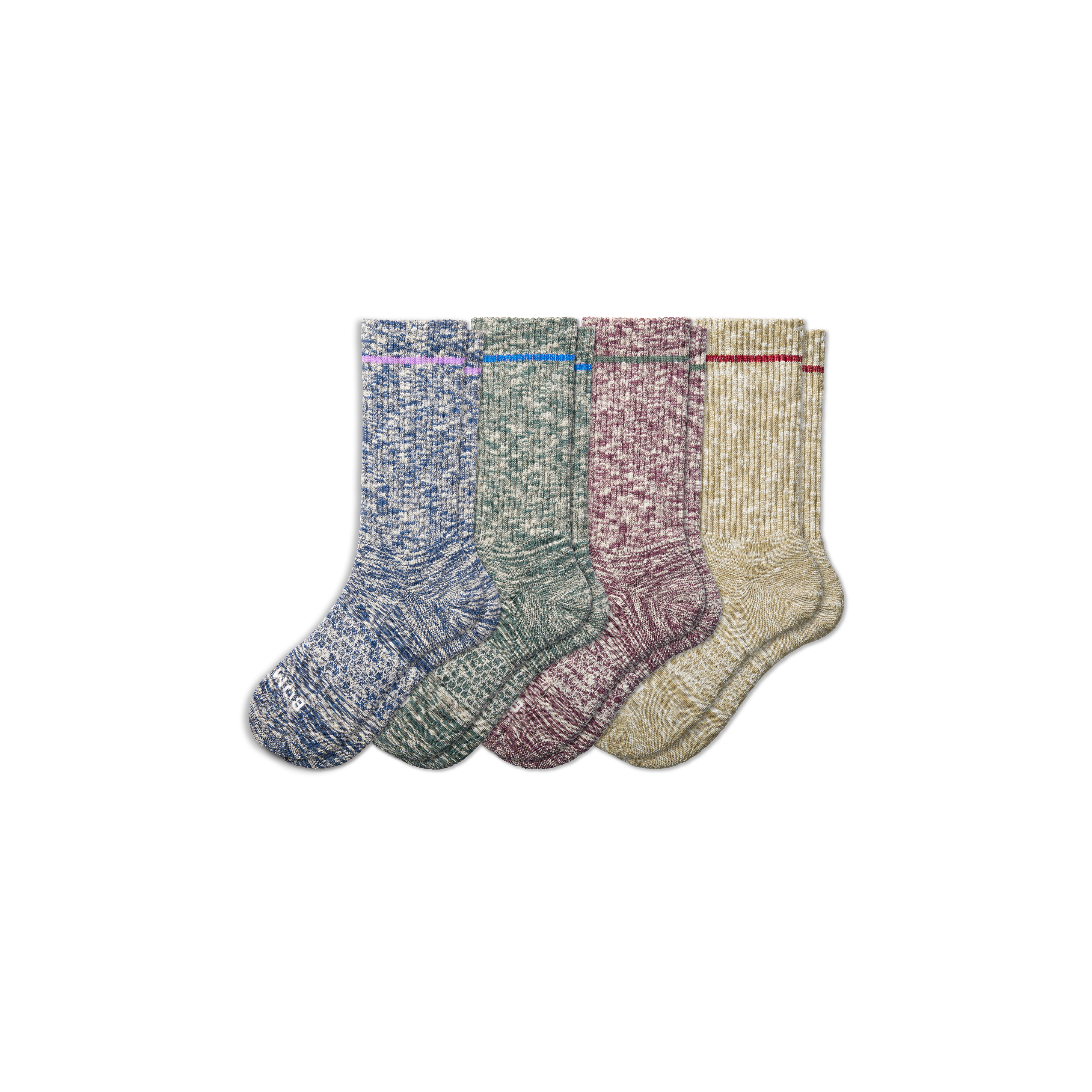 Men's Slub Calf Socks 4-Pack