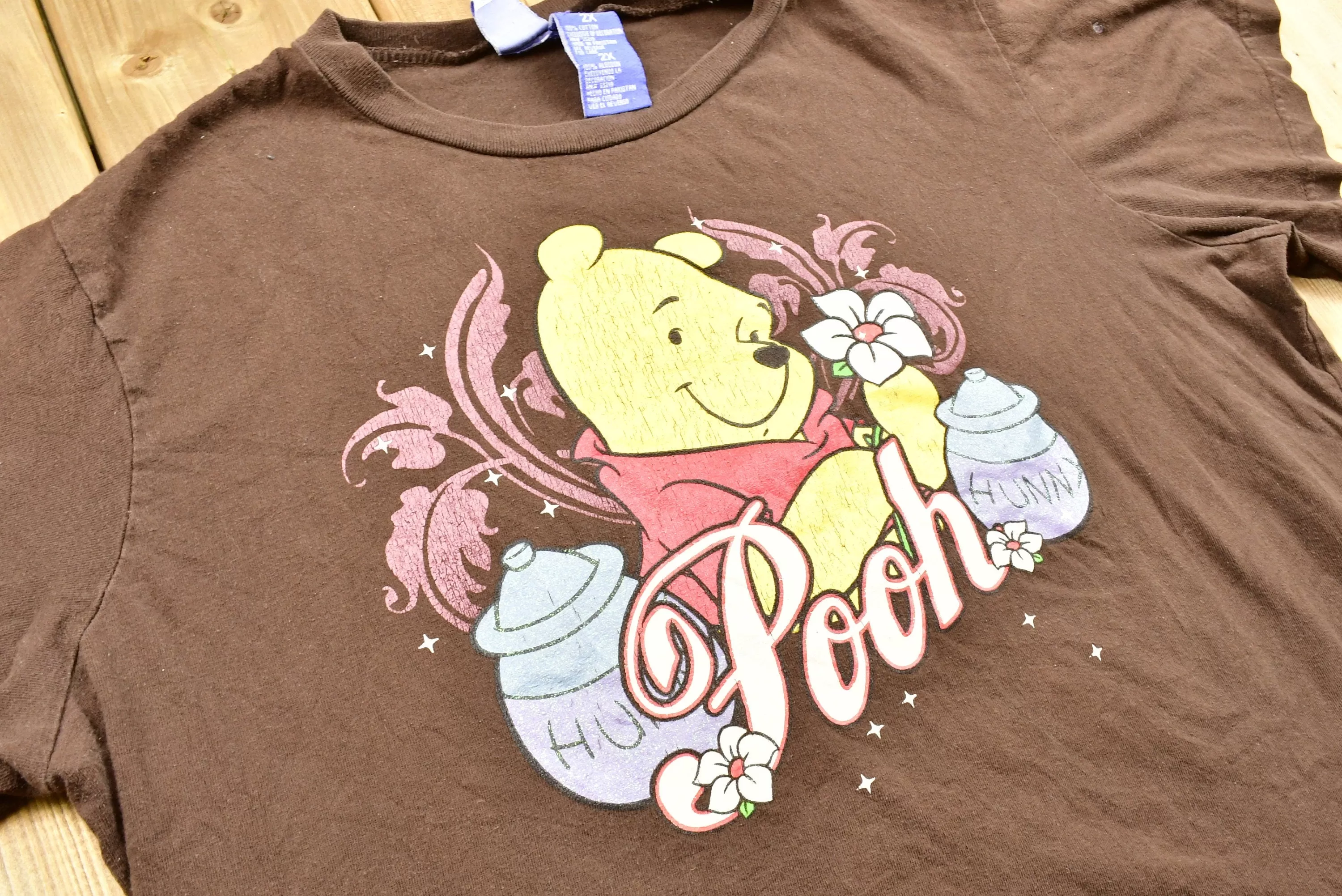 Naturally Distressed Vintage 1990s Winnie The Pooh Cartoon T-Shirt / Disney / Graphic / American Streetwear