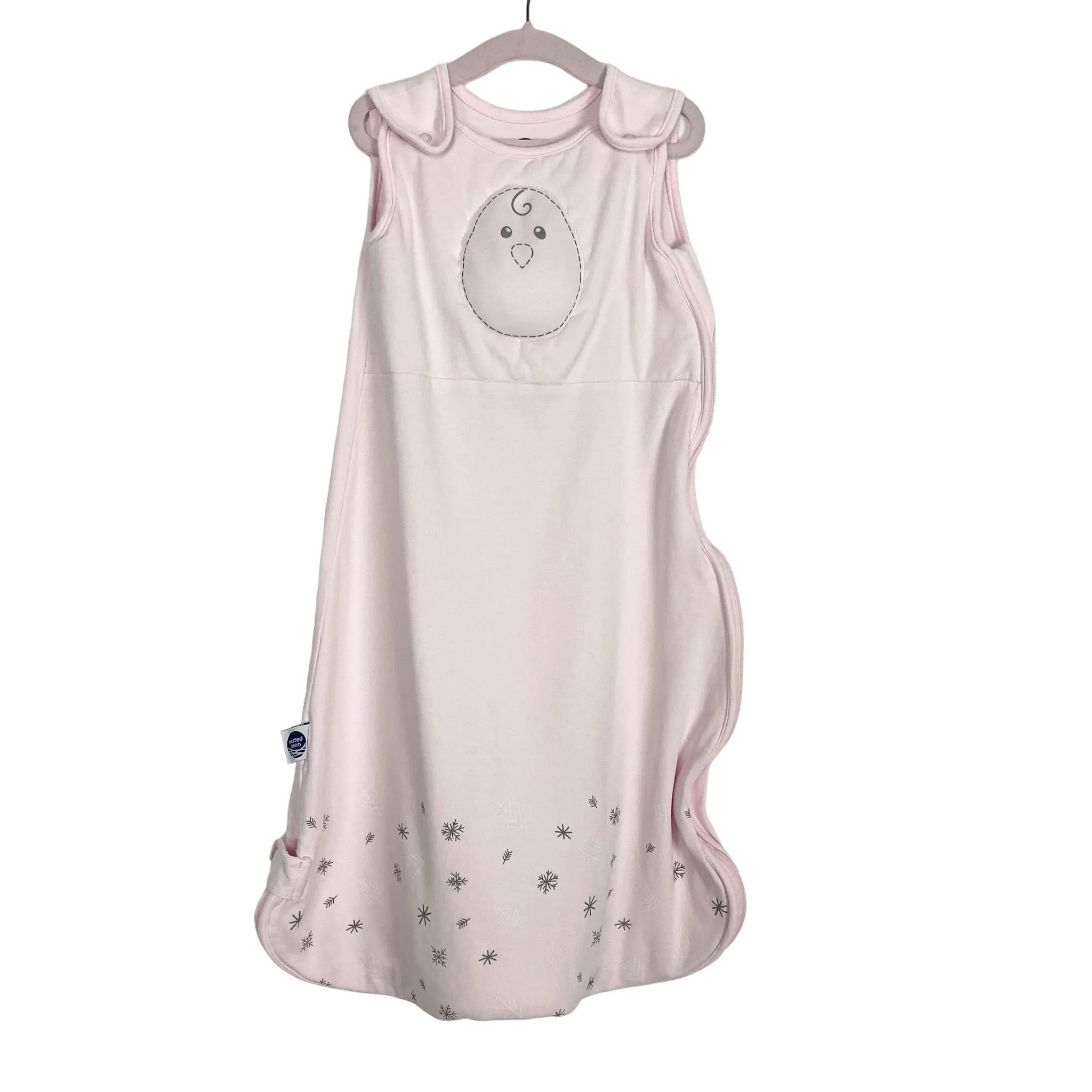 Nested Bean Light Pink with Snowflakes Zen Sack Classic Weighted Sleep Sack- Size 6-15M (16-26 lbs)