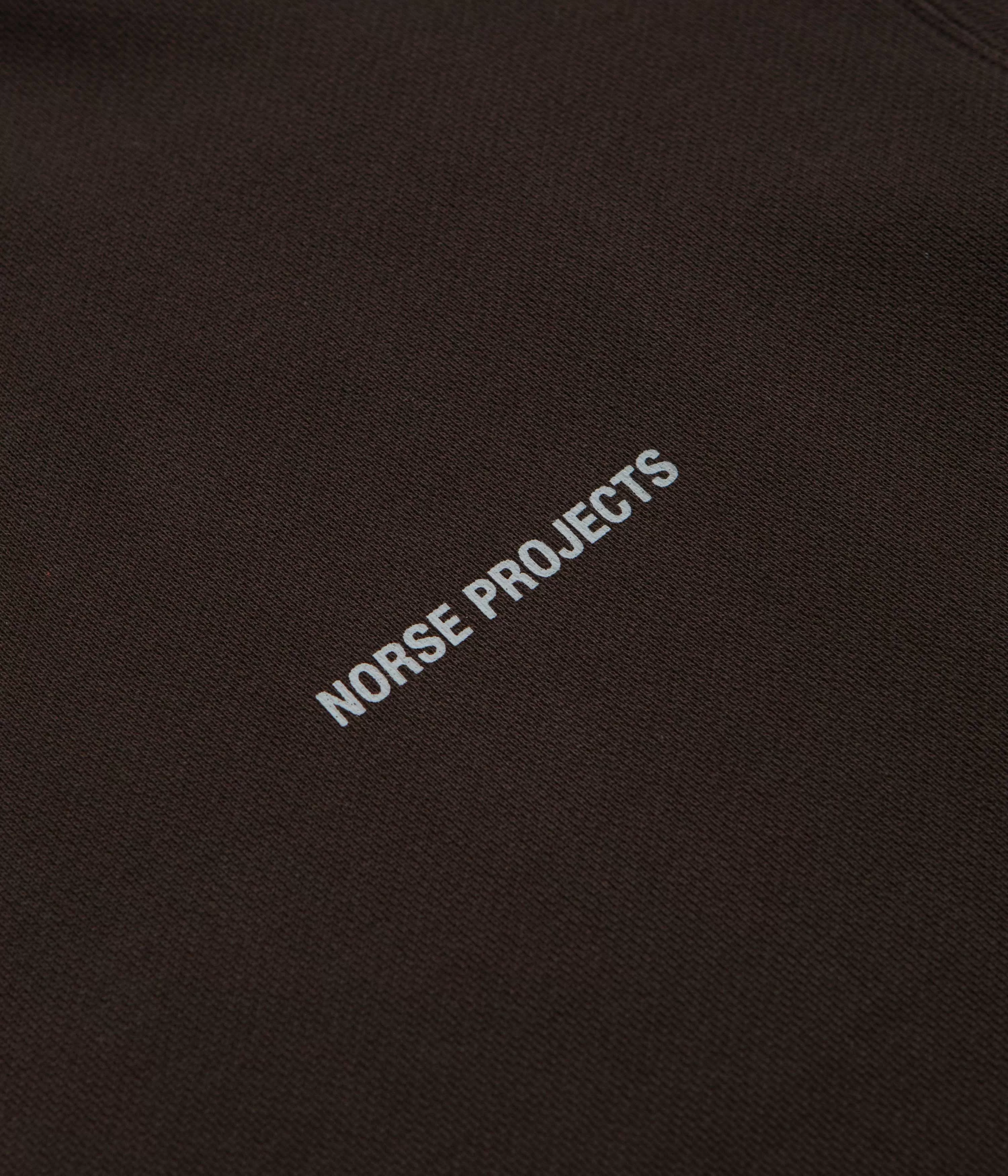 Norse Projects Arne Relaxed Organic Logo Crewneck Sweatshirt - Espresso