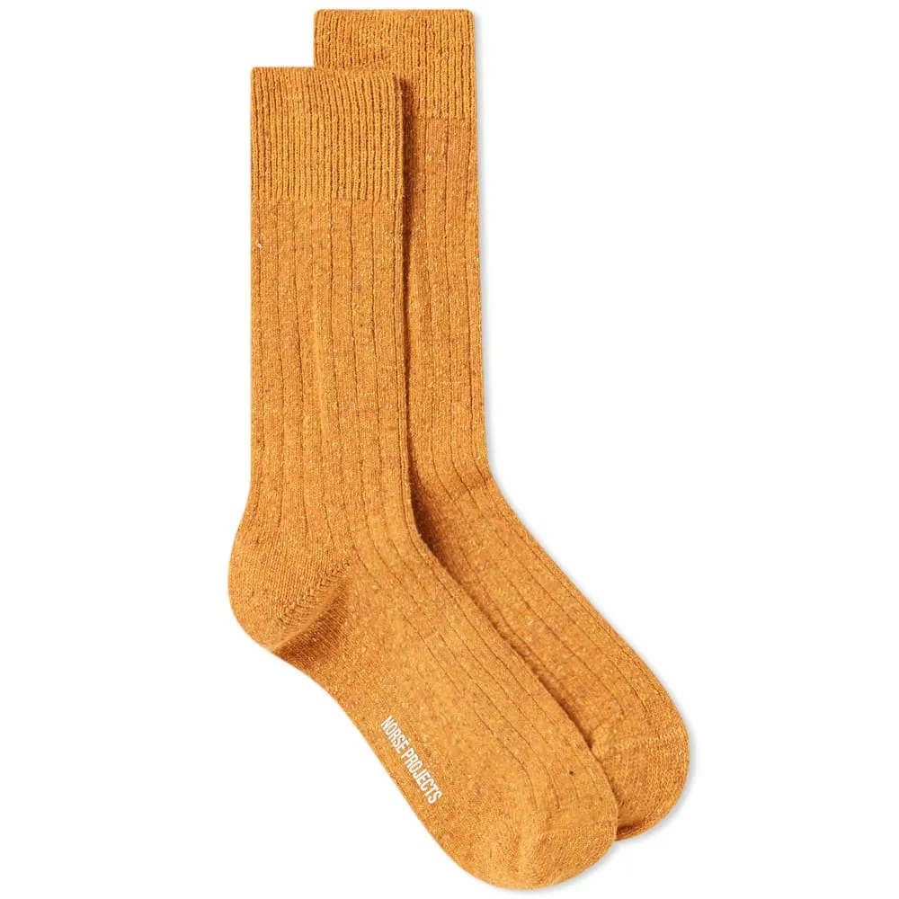 Norse Projects Bjarki Neps SockMustard Yellow