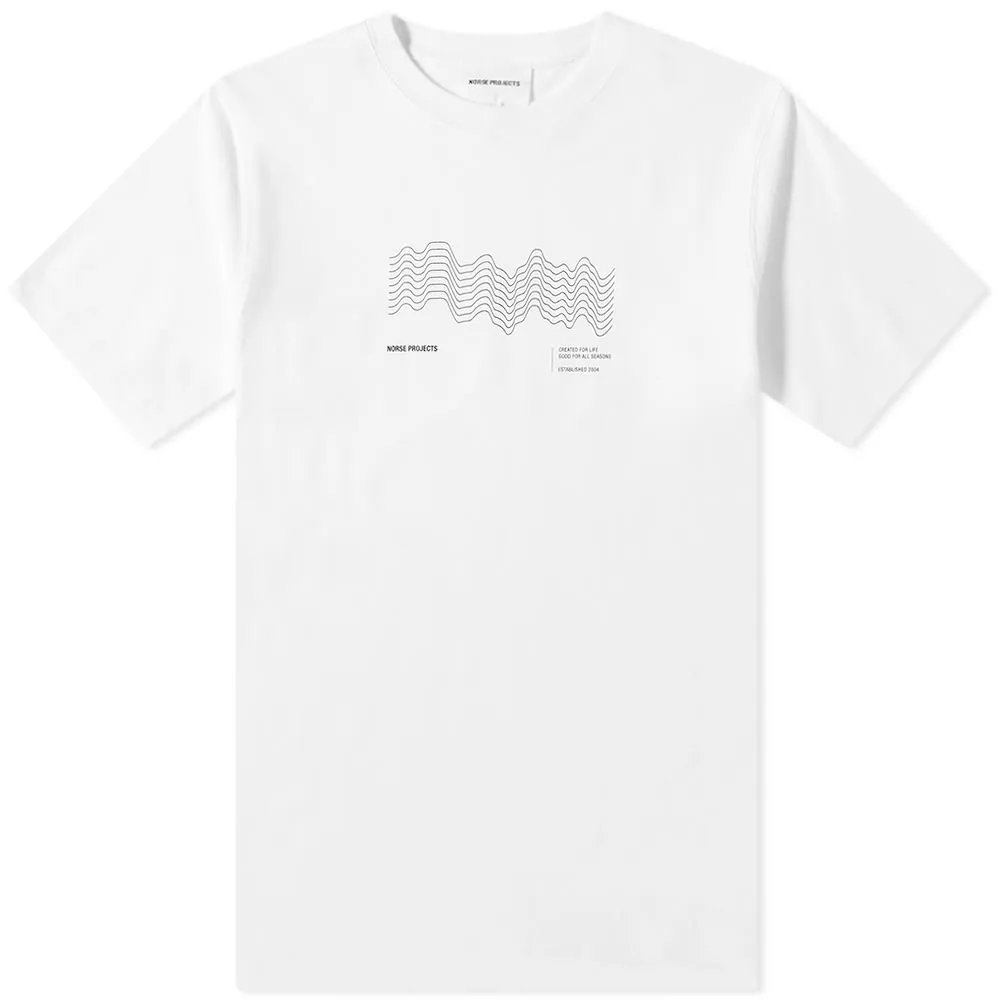 Norse Projects Niels Topography Logo TeeWhite