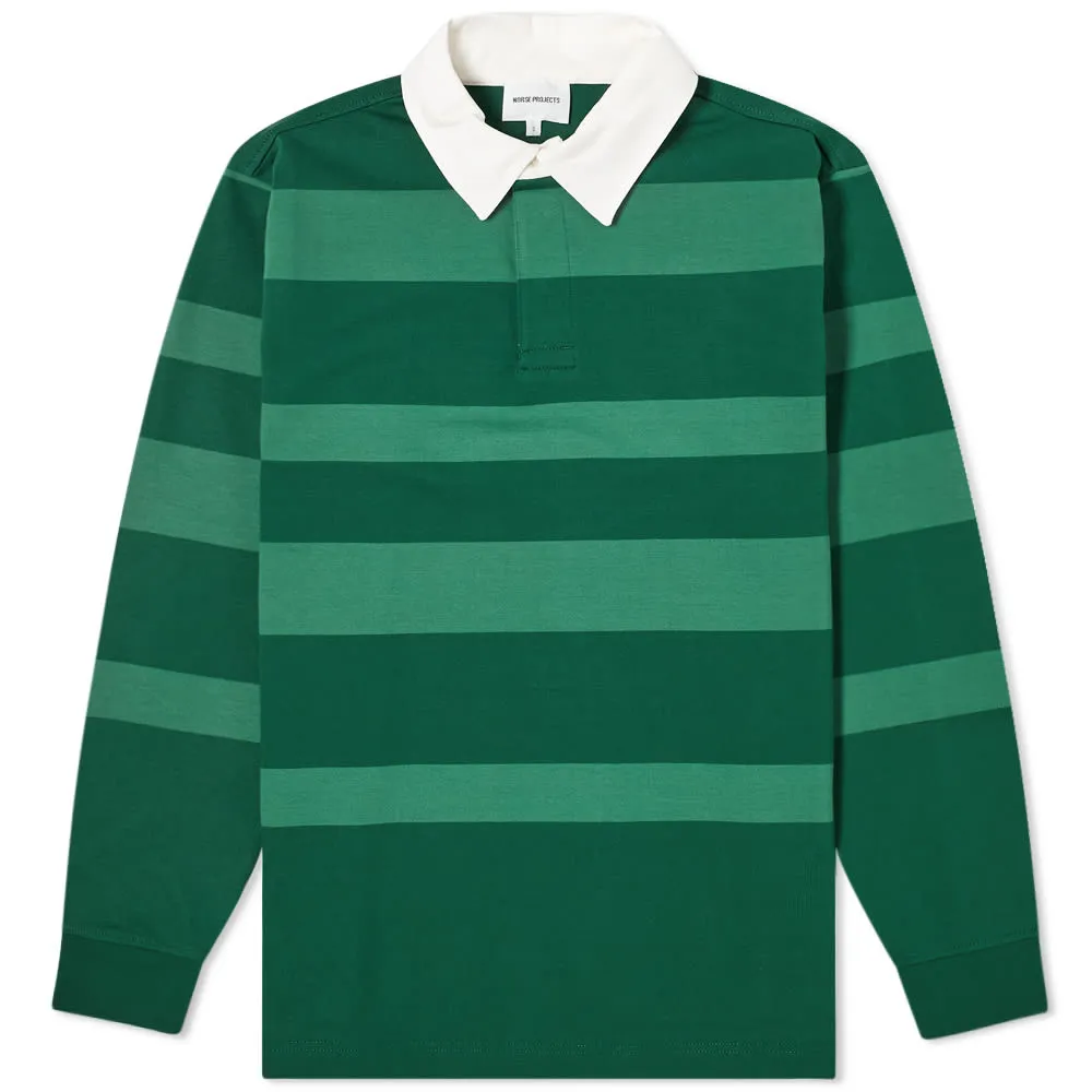 Norse Projects Ruben Striped Rugby TopDartmouth Green