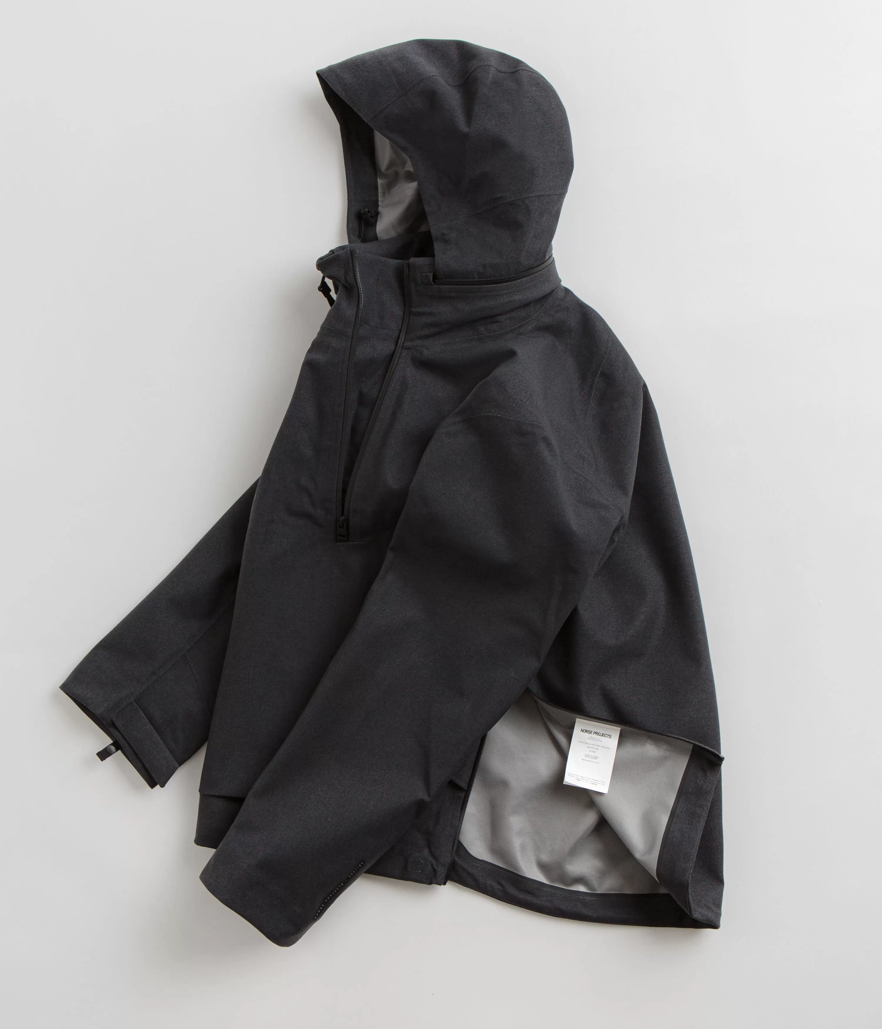 Norse Projects Textured Twill Gore-Tex 3L Stand Collar Jacket - Charcoal Grey