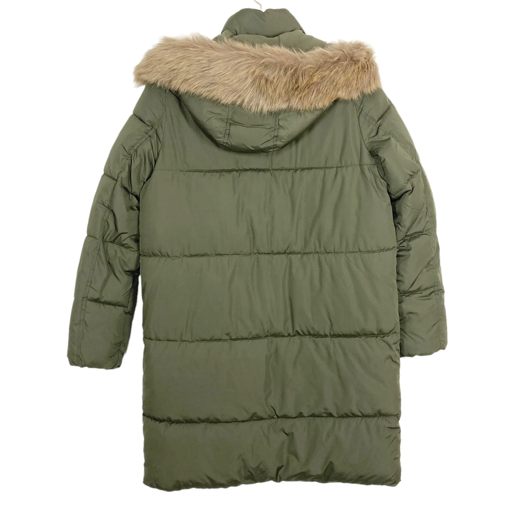 Old Navy Olive Faux Fur Hooded Jacket- Size S