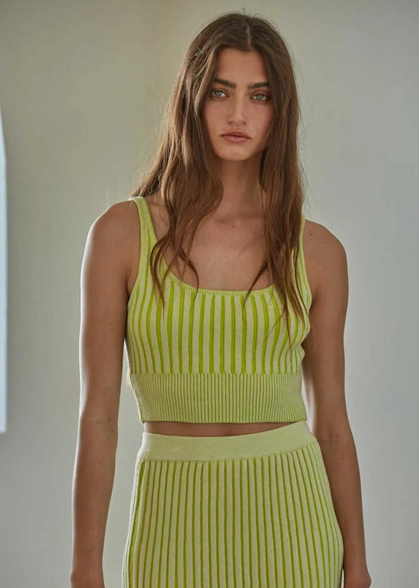 One & Only Crop Tank - Lime